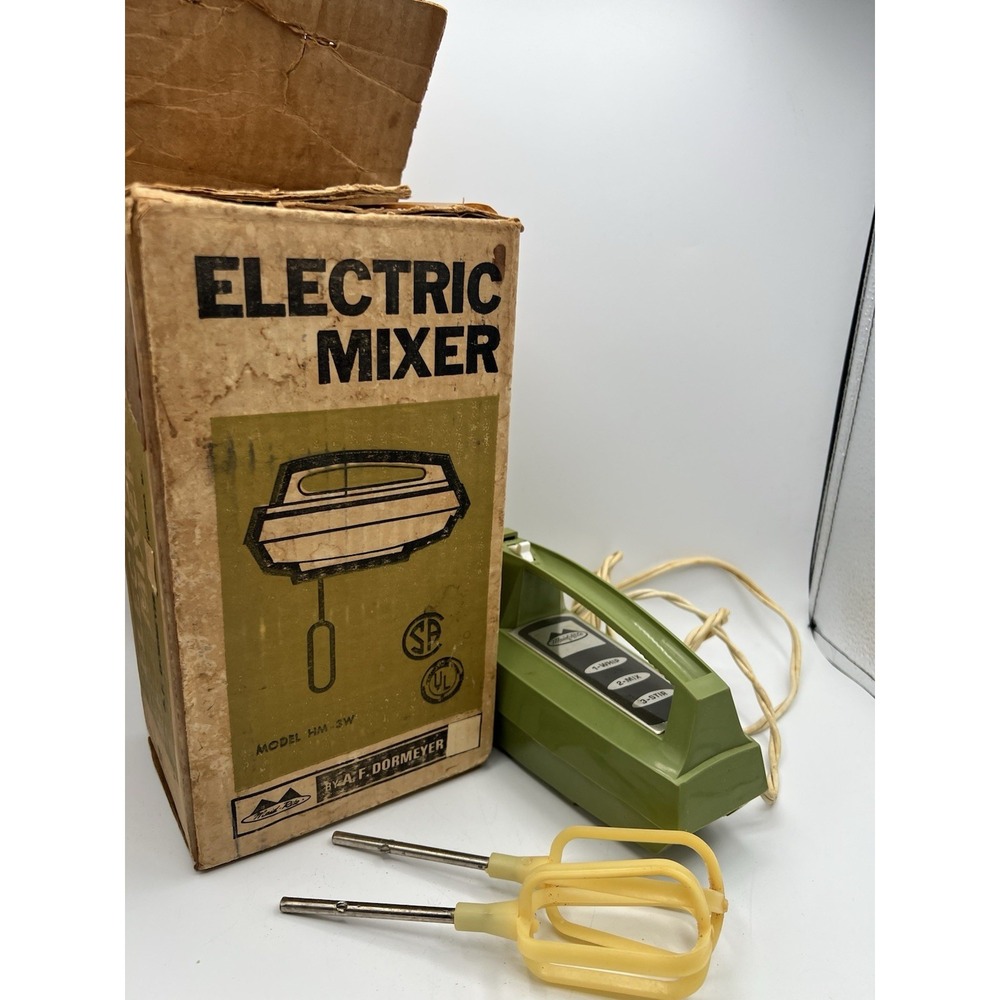 Vintage Dormeyer Portable Mixer Avacado Electric Hand Mixer Maid Rite MCM HM-3W